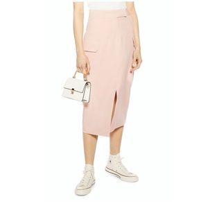 Topshop Midi Utility Skirt Light Pink